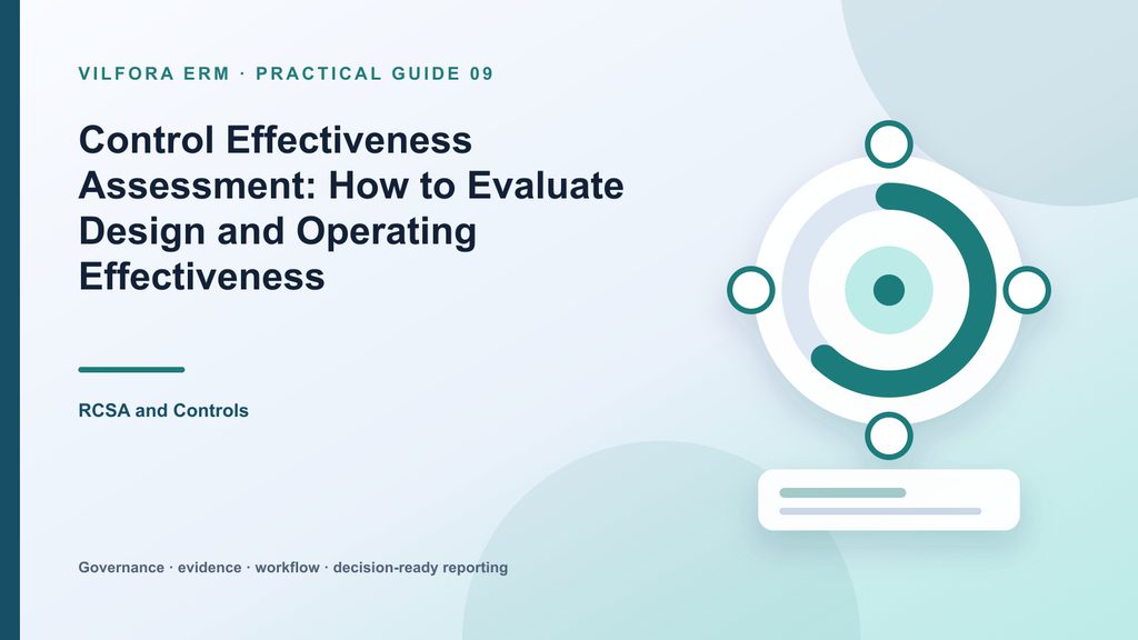 Control effectiveness assessment comparing control design, operation, evidence, exceptions and residual risk
