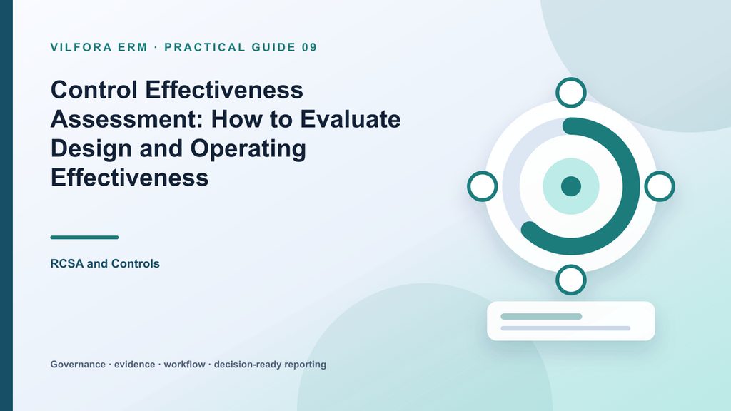 Control effectiveness assessment comparing control design, operation, evidence, exceptions and residual risk
