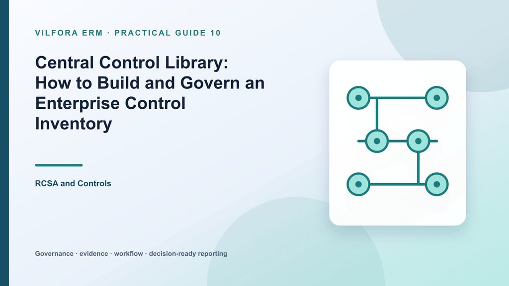 Central control library linking controls to risks, processes, regulatory obligations, tests and evidence