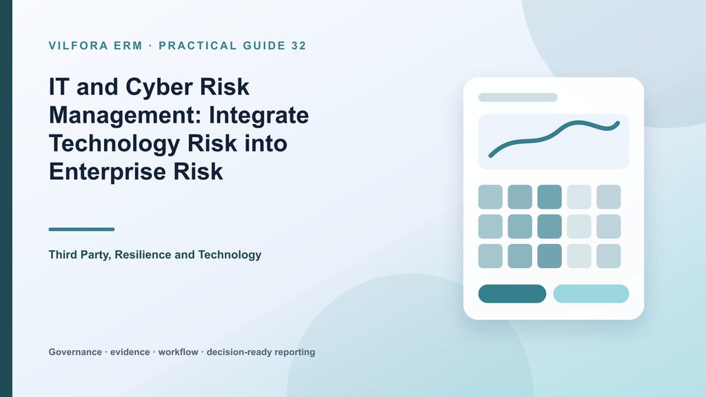 IT and cyber risk management framework linking assets, cyber controls, vulnerabilities, incidents and enterprise risk