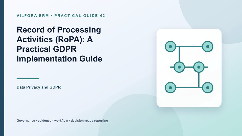 GDPR record of processing activities showing owners, purposes, data categories, systems, recipients, transfers, retention and controls