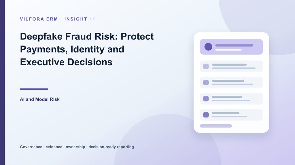 Deepfake fraud control workflow with identity verification, payment approval, challenge steps and incident escalation
