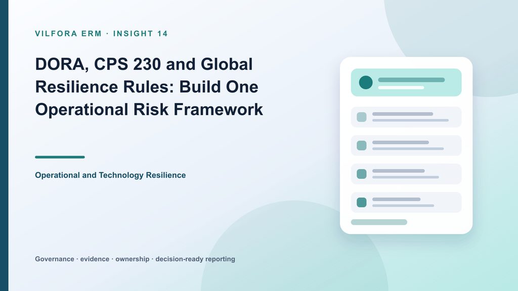 Global operational resilience requirements mapped to one framework for services, ICT, suppliers, testing and reporting