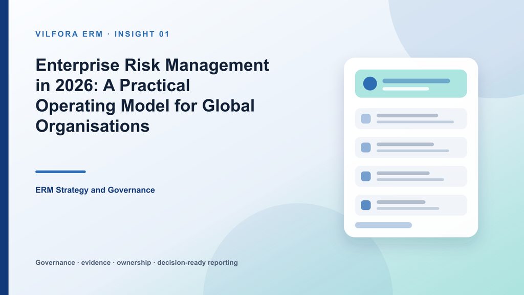 Connected enterprise risk management operating model linking planning, assessment, controls, monitoring and reporting