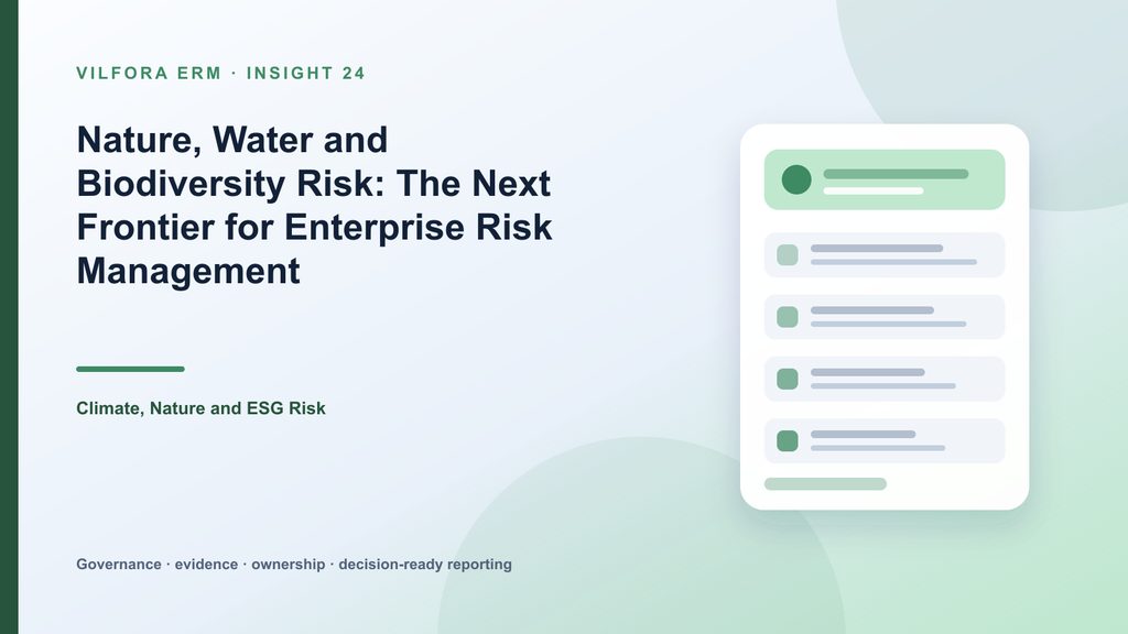 Nature risk map linking water, land, biodiversity, facilities, suppliers, products and financial exposure
