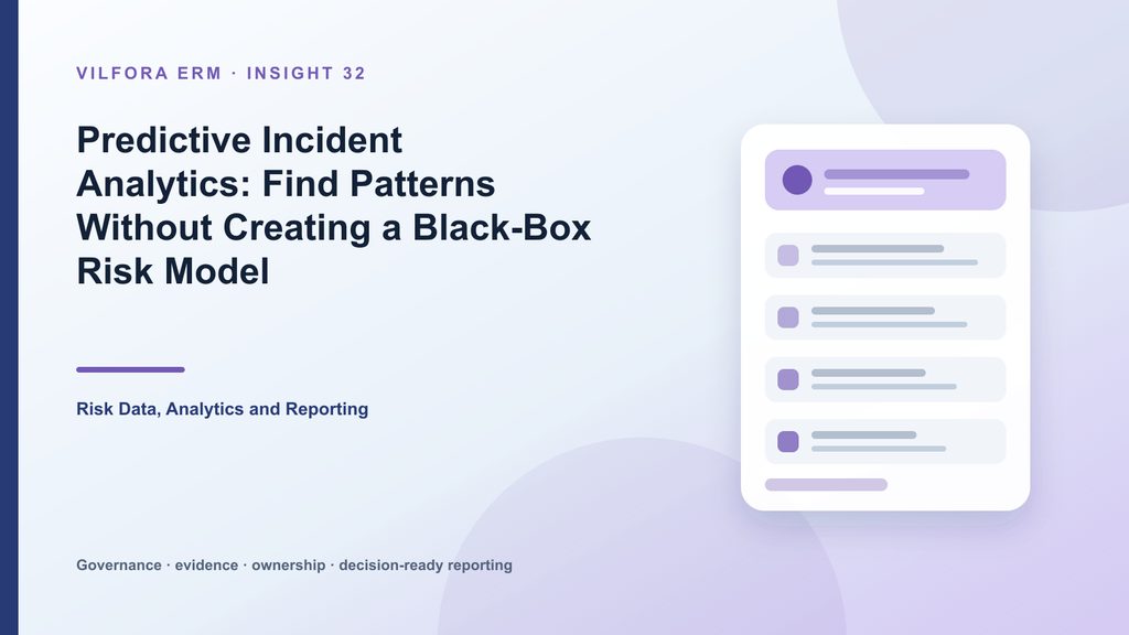 Predictive incident analytics dashboard showing trends, recurrence, root causes, locations, severity and explainable signals