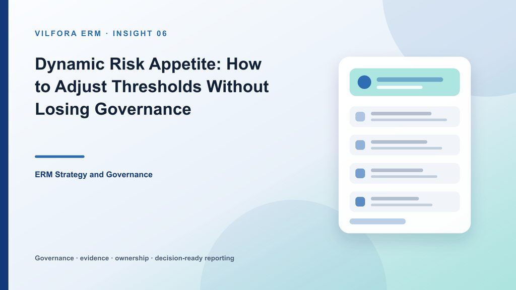 Dynamic risk appetite dashboard with capacity, appetite, tolerance, actual exposure and escalation zones