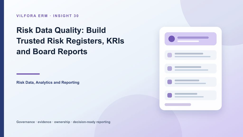 Risk data lineage from source systems through validation and aggregation to KRIs, heat maps and Board reports